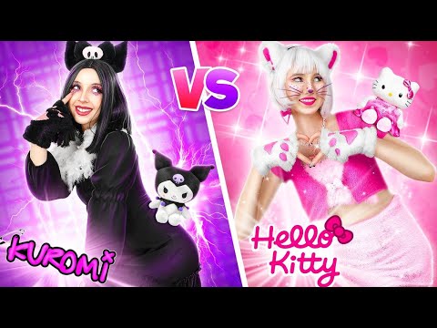 Hello Kitty vs Kuromi! Уэнсдей Аддамс и Энид в Реальной Жизни | Хорошая vs Плохая Девушка