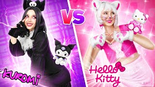 Hello Kitty vs Kuromi! Уэнсдей Аддамс и Энид в Реальной Жизни | Хорошая vs Плохая Девушка