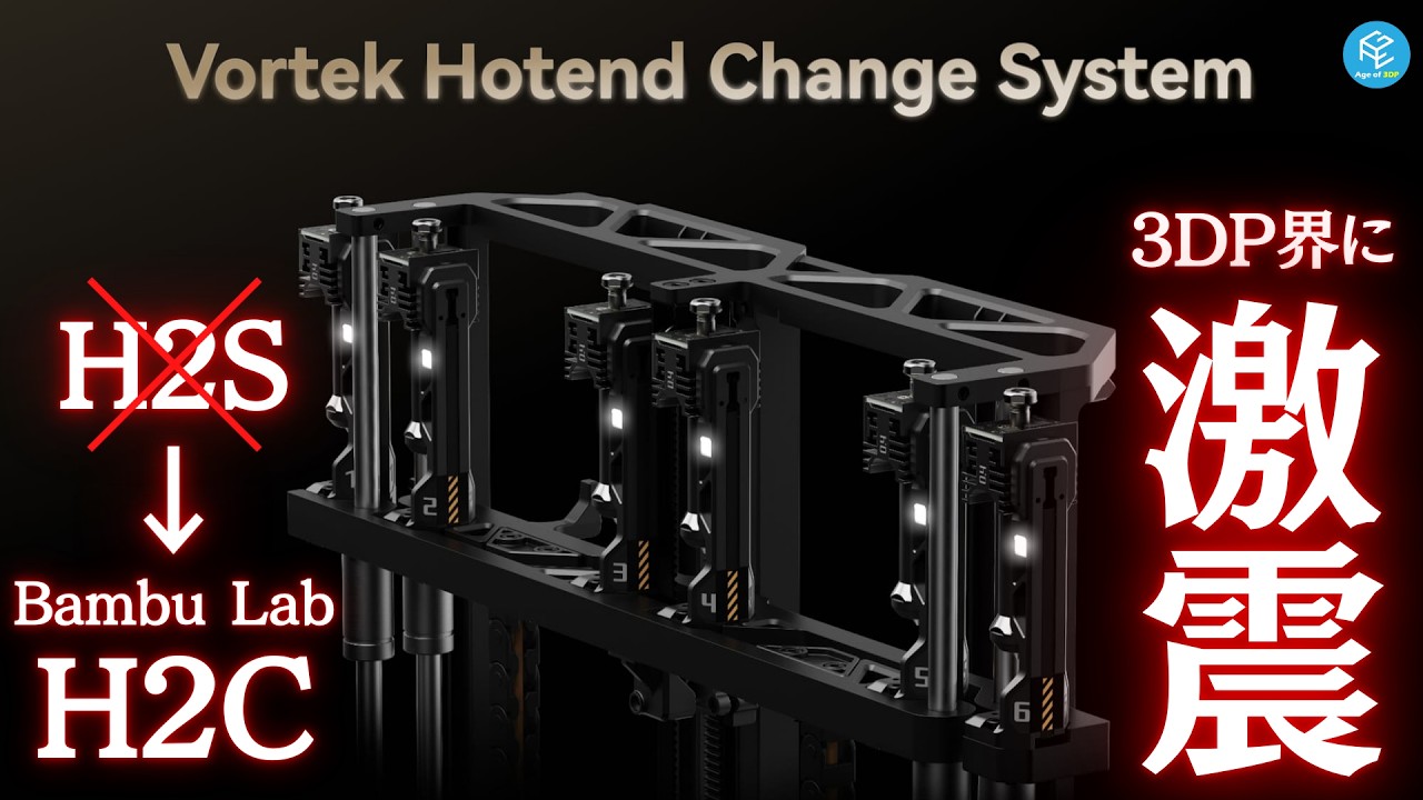 Bambu Lab H2S登場！革新的ホットエンド交換システムVortek搭載のH2Cも