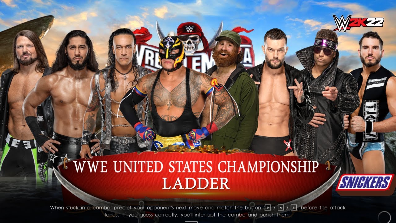 WWE 2K22 8 Men Ladder Match for United States Championship Match