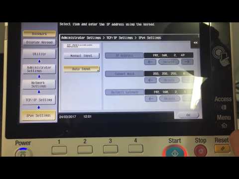 Konica Minolta: How to update IP Settings (C258/224e Series)