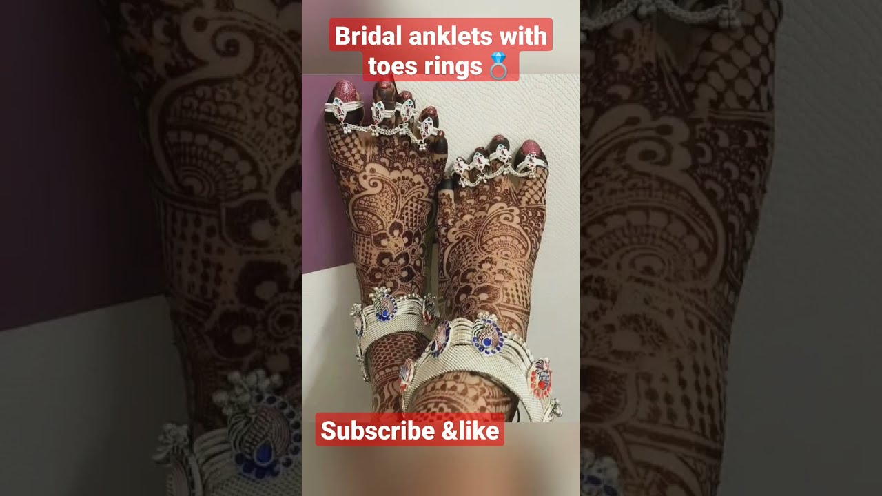 latest heavy bridal anklets design with toes ring💍 