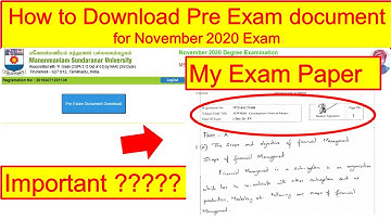 Sample Answer Booklet | How to download Pre Exam document | November 2020 online Examination MSU