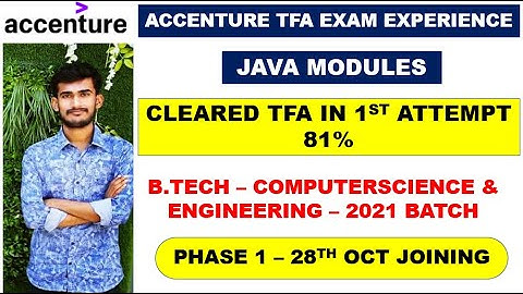 Accenture TFA Experience Java Modules | Cleared TFA In 1st Attempt | Accenture Interview Experience