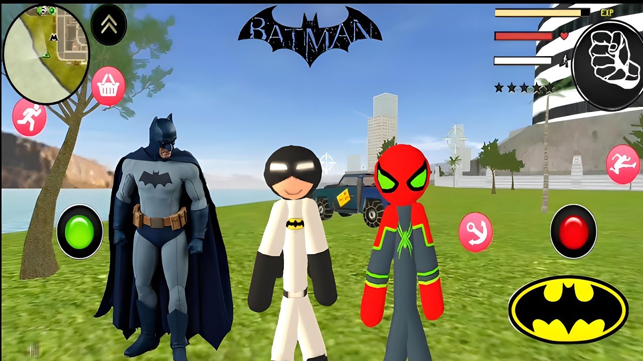 Batman Stickman Game Batman Rope Hero Killed Police Part #27 - New Mission  - Android Gameplay - YouTube