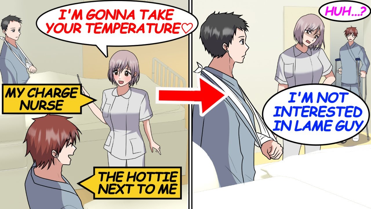 My charge nurse in the hospital hates me, but she's nice to the hottie patient in my room... [Manga]