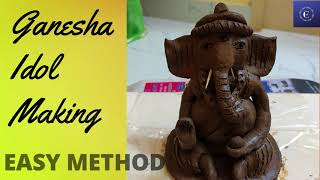 Eco-friendly Ganesha idol making @ home | Clay model | Easy method for Beginners | Ganesh Chaturthi