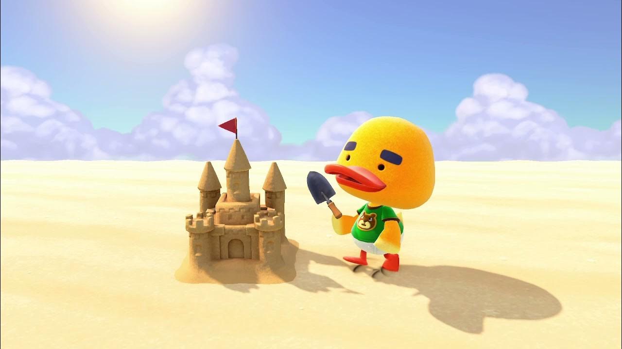 ACNH Joey builds a sand castle YouTube