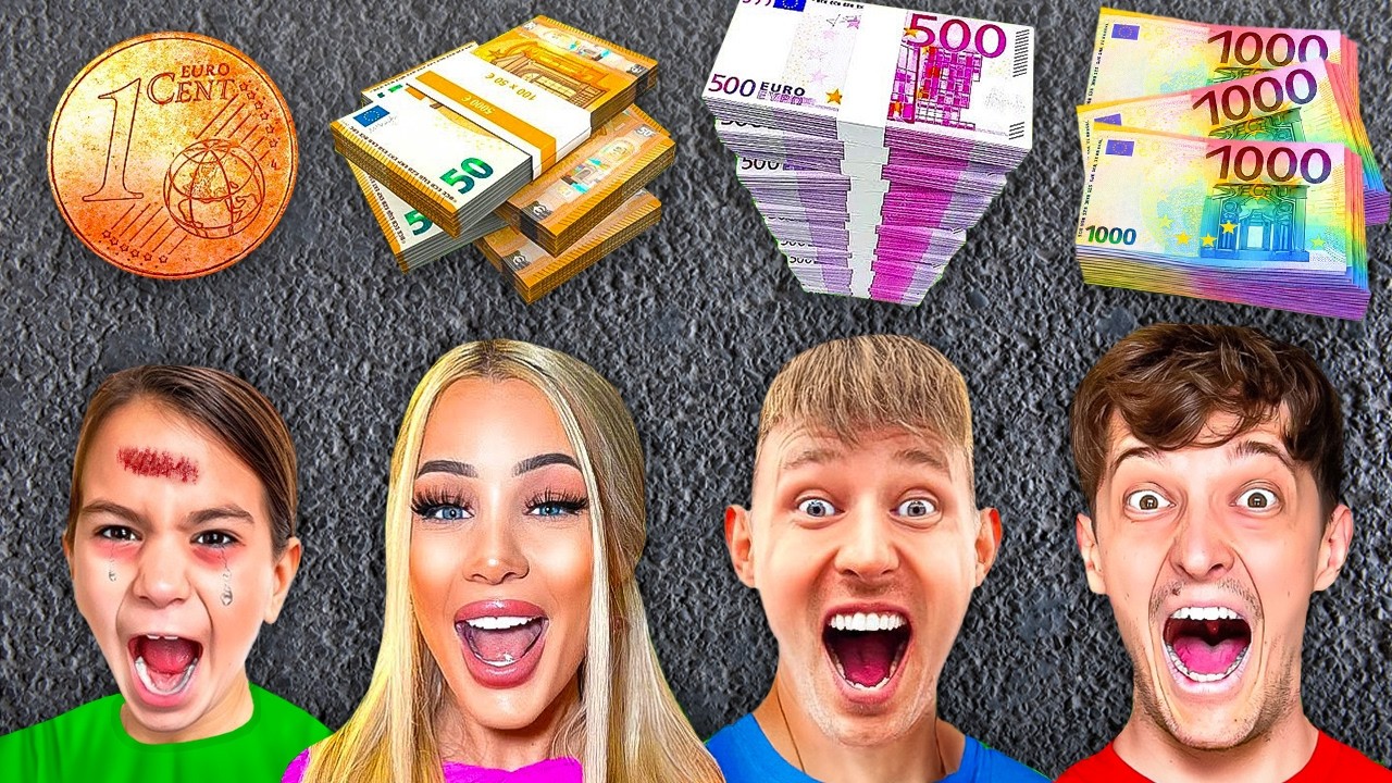 1€ vs 10.000€ vs 100.000€ vs 1 Mio € TAG überleben! 😱