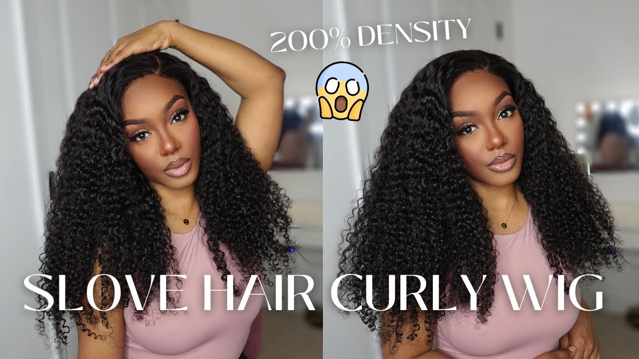 BIG HAIR ENERGY! SLOVE HAIR 200% DENSITY CURLY HD LACE WIG INSTALL