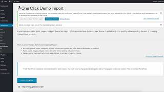 Import Demo Step 2 - Importing actual demo pages - Udyama WordPress Theme Net Worth