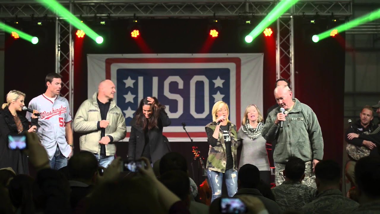 USO Tour FYI: The guy playing the invisible drums to avoid Meghan is Brian  Urlacher. He's a legend in Chicago, having played 13 seasons with da Bears  and earning over $80 million