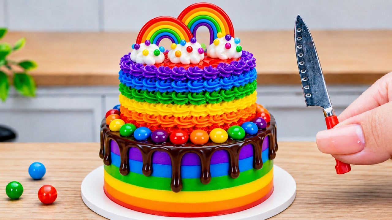 1000+ Mini Rainbow Cake Recipe With Chocolate 🌈🍫 Amazing Cake ...