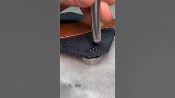 Setting Snaps #leathertok #leathercraft #leatherasmr #leatherhardware #leathershorts #asmr #snaps