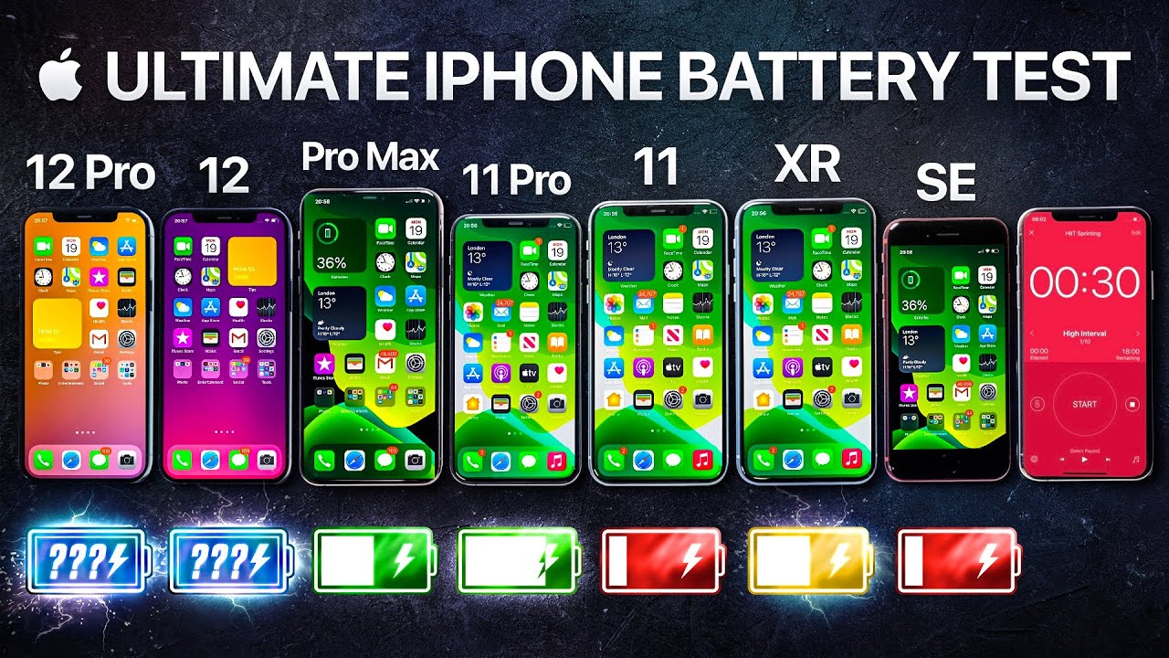 iPhone 12 vs iPhone 12 Pro / 11 Pro Max / 11 Pro / 11 / XR / SE Battery Life DRAIN Test.