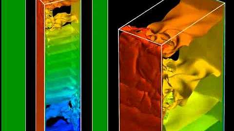 DNS of a Differentially Heated Cavity at Ra=1e10