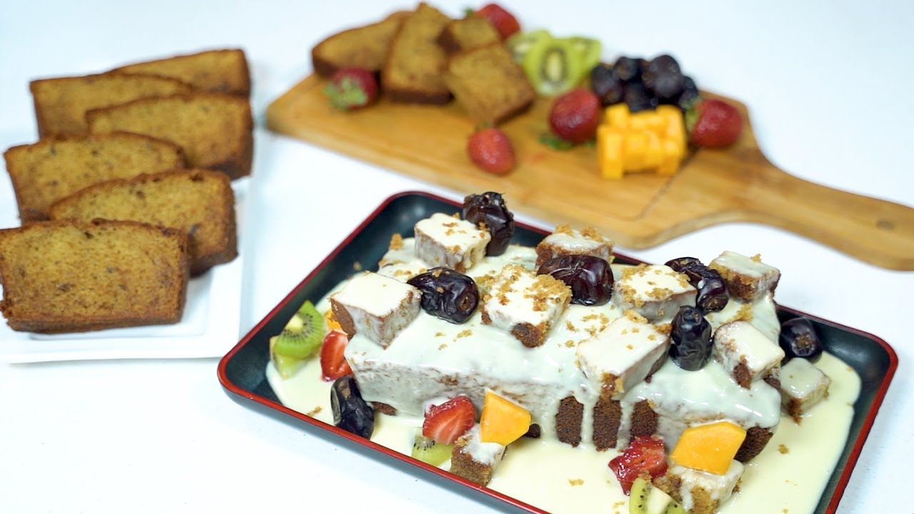 Dates Loaf Cake with Vanilla Sauce YouTube