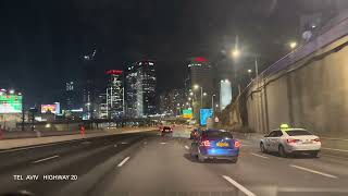 ISRAEL.  Night drive on the Ayalon Highway