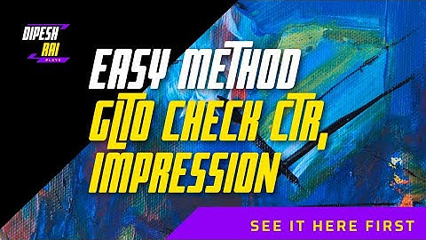 How to Check Impression ,CTR , Click and performance in Google Search Console