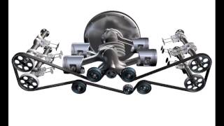 3D engine video - 4 cylinder BOXER engine - DOHC