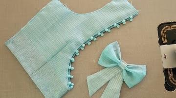 Beautiful potly button blouse back neck design | How to make polty button | Cutting and stitching