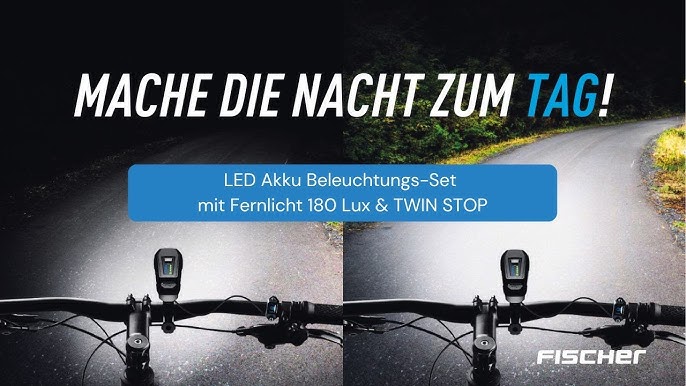 Fischer E-Bike Twin Led Akku Beleuchtungs -Set mit 360 Grad Bodenleuchte  60/30/15 Lux - YouTube | Fahrrad Zubehör & Ersatzteile