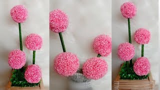 Baru Cara membuat Bunga pom pom dari pita Jepang | DIY Room Decor