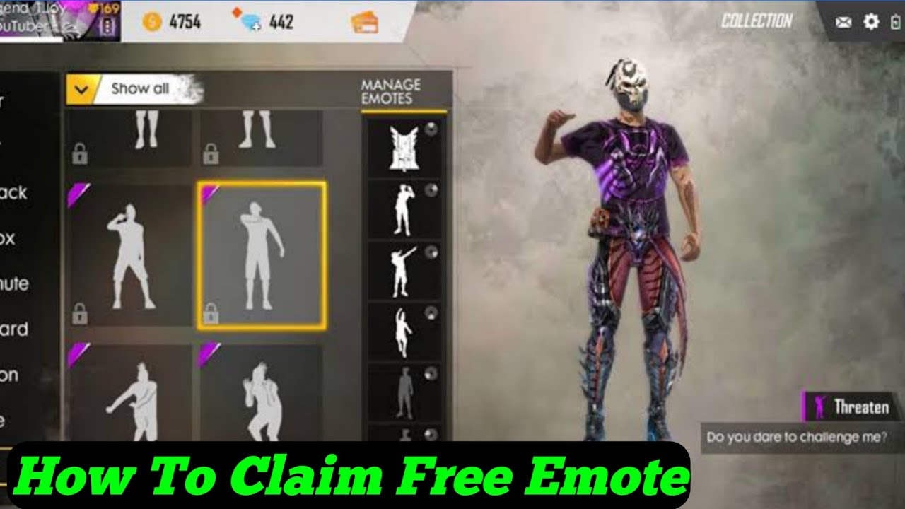 How to claim free fire new emote || how to claim free fire ...