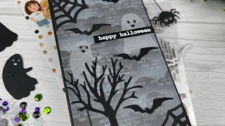 Halloween Mini Slimline Card With Kat Scrappiness