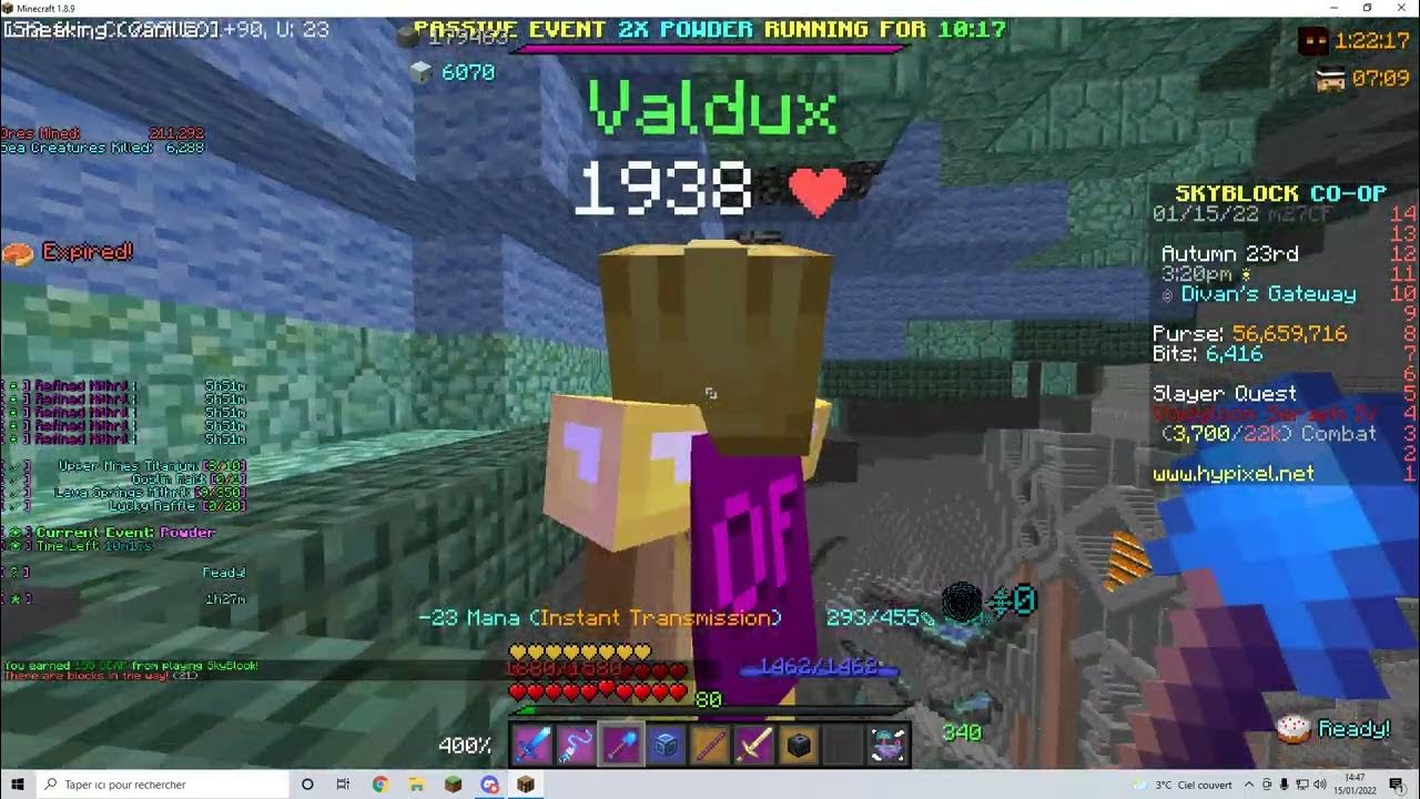 Full divan with divan drill macroing Hypixel Skyblock YouTube