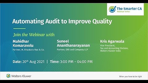 Smarter CA Webinar Series: Automating Audit to Improve Quality