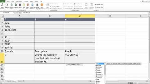 Excel Formulas and Functions : How to count NON blank CELLS?