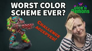 How NOT to paint a Space Marine for Warhammer 40K - Warning: Atrocious Color Scheme ahead!