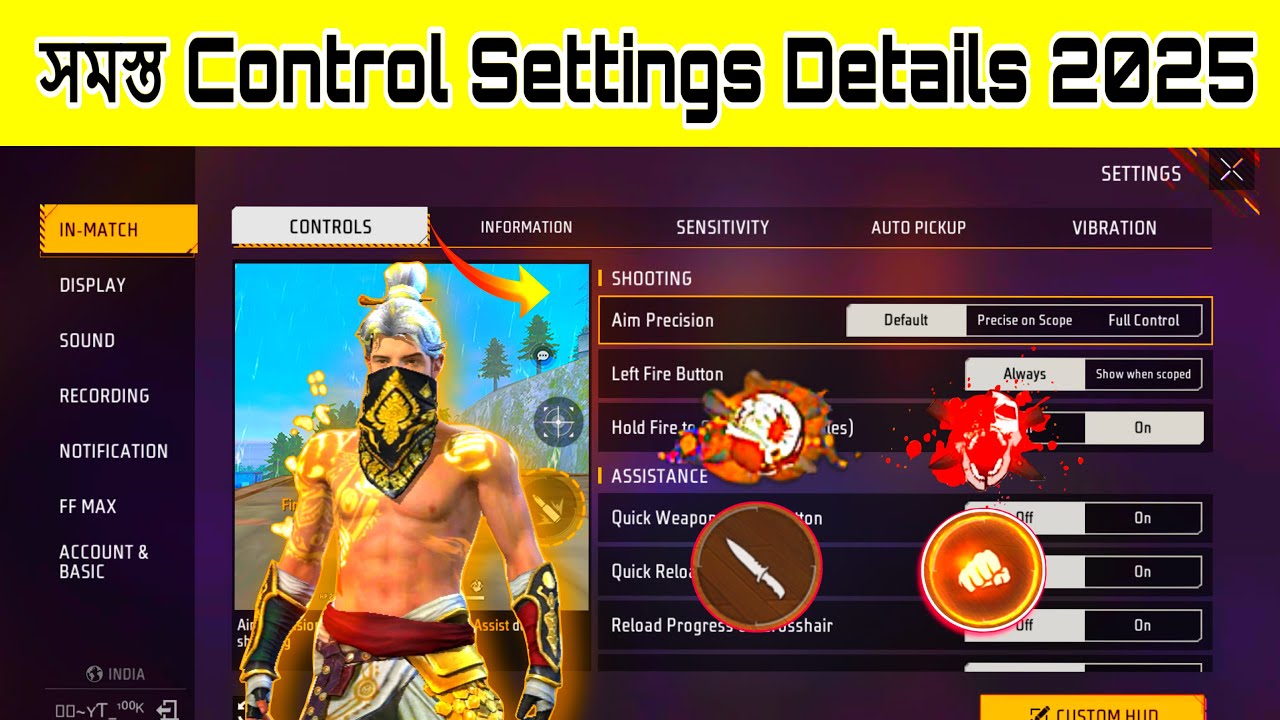 Free Fire Control Setting Full Details 2025| Control Setting Full ...