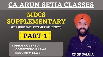 MDCS Supplementary (Part-1) - June 2022 Attempt - CS Professional - CS GD SALUJA
