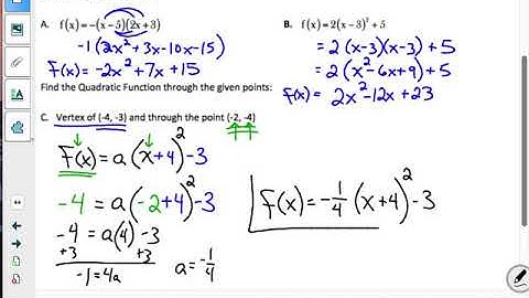 Algebra 2 Lesson 2.3 Video # 1