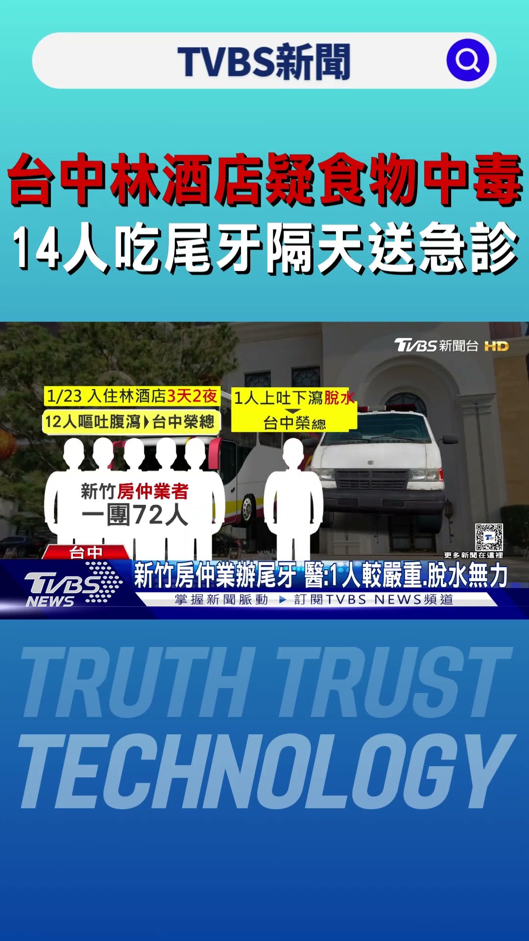 台中林酒店疑食物中毒 14人吃尾牙隔天送急診｜TVBS新聞 @TVBSNEWS01