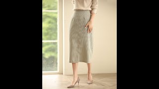 チェック柄タイトスカート