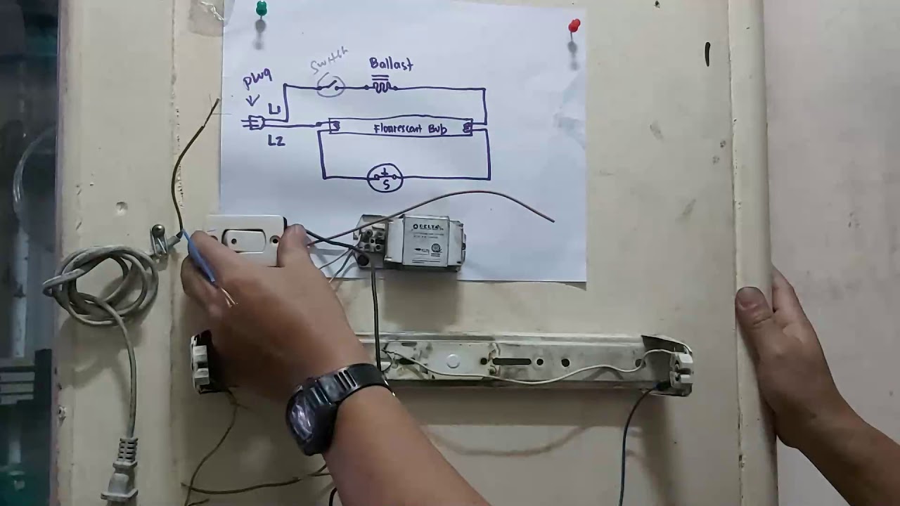 Fluorescent light Wiring Tutorial - YouTube