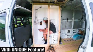 I Built a Full Size SHOWER &amp; TOILET in my Cargo Van | VAN LIFE | Ep 11