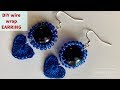 DIY wire wrapped earrings ||JA Jewelry &amp; Crafts || How to make crochet dangle earring