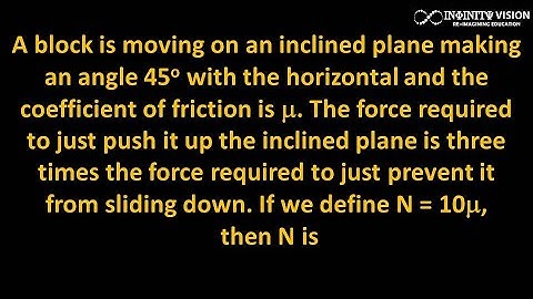 A block is moving on an inclined plane making an angle 45o with the horizontal