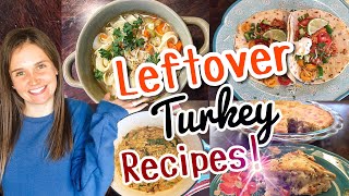 *FIVE* THANKSGIVING LEFTOVER TURKEY RECIPES | HOW TO USE THE LEFTOVER TURKEY FAST!! | JULIA PACHECO