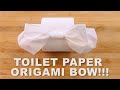 Toilet Paper Origami!! Put a bow on it to delight your friends and guests!