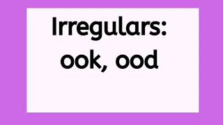 Irregular ook/ood Word Families, Reading with Phonics for Kindergarten and First Grade, Spelling