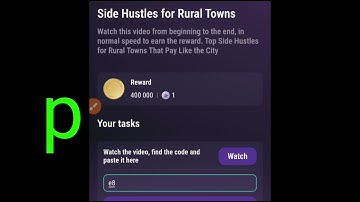 Side Hustles For Rural Towns | TapSwap Video Code | 2 November TapSwap Youtube Video Code