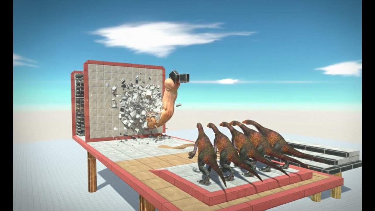 IMPOSSIBLE! 😱 Can Herbivore Dinosaurs DESTROY the Giant Punch Wall?