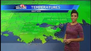 Tuesday: Dense fog; mild, scattered rain and storms