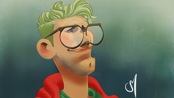 Self-Caricature Painting Time Lapse on iPad using Procreate app