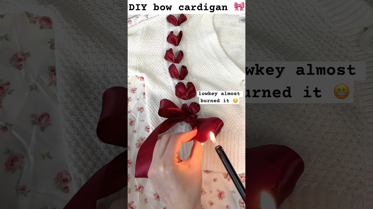 DIY Bow Cardigan 🎀 #fashionhacks #diy #ugg